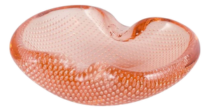 Murano Glass Bowl in Pink with Bubble Decoration, 1960s