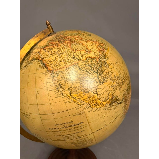 Swedish Celestial Globe on Turned Wood Stand, Circa 1920s For Sale - Image 9 of 11
