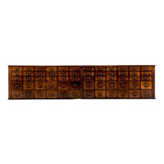 Large Mahogany Apothecary Drawers, Set of 2 For Sale