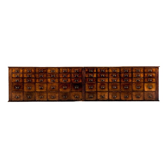 Large Mahogany Apothecary Drawers, Set of 2 For Sale
