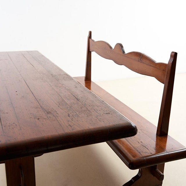 Table with Bench in Wood, 1960s, Set of 2 For Sale - Image 9 of 10