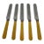 Vintage Mid-Century Viner & Hall Sheffield Ribbed Catalin Luncheon Knives - Set of 5 For Sale