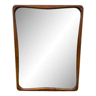 Mid Century Modern Large Teak Mirror For Sale