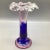 Murano Colbalt Blue With Pink Swirl Floral Studio Art Glass Vases - A Pair For Sale - Image 10 of 12