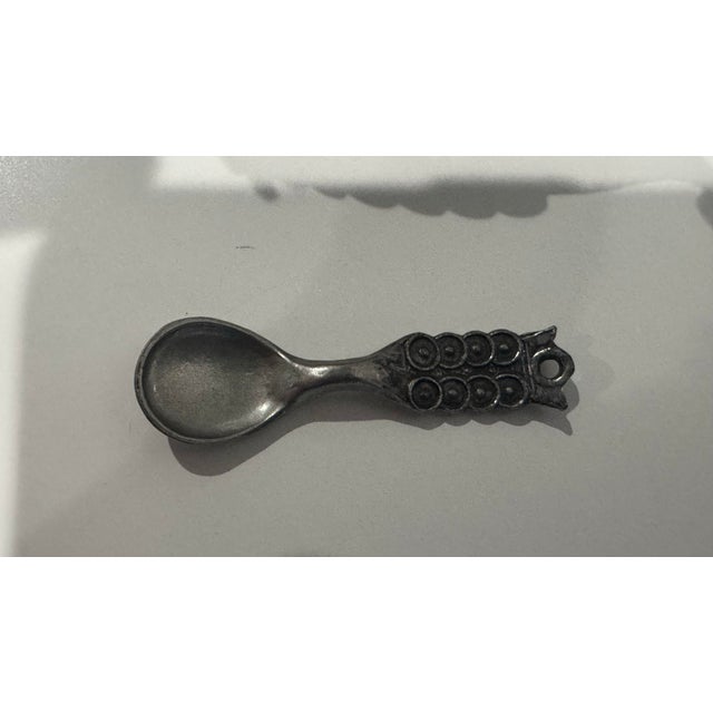 Silver 1950s Midieval Norge Pewter Viking Ship Small Cellar For Sale - Image 8 of 8