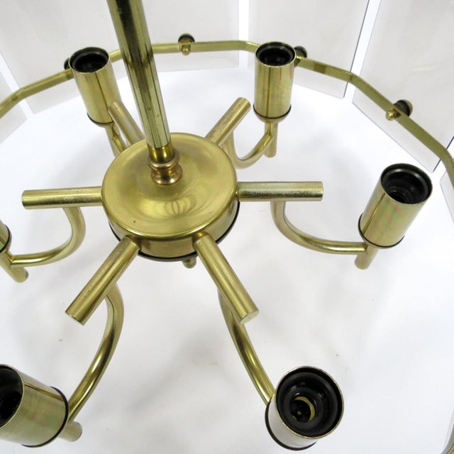 Brass & Smoked Glass Ceiling Lamp, 1970s For Sale - Image 6 of 8