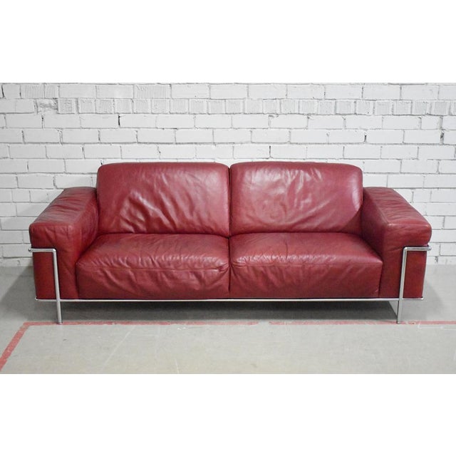 Maroon Frank Sofa from Natuzzi, Italy For Sale - Image 8 of 8