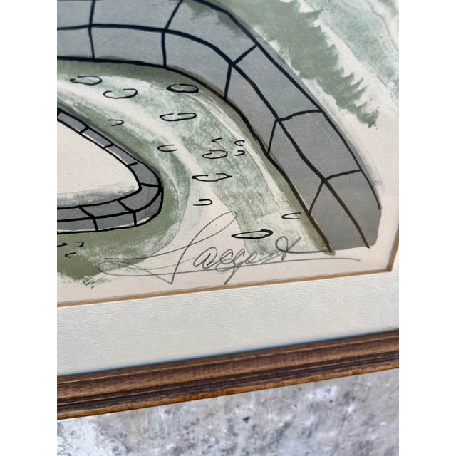 "City Street" Lithography, Framed, Pencil Signed by the Artist. Circa 1970s For Sale In Miami - Image 6 of 18