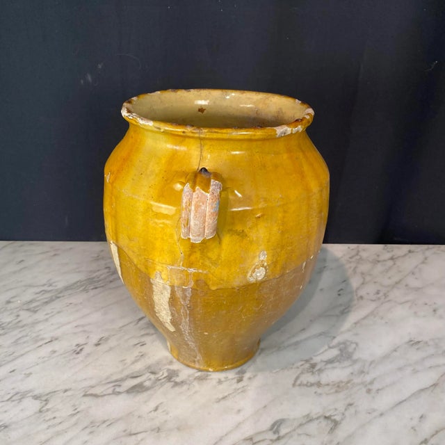 French Confit Pot With Yellow Glaze From the 19th Century #8864 For Sale - Image 4 of 7