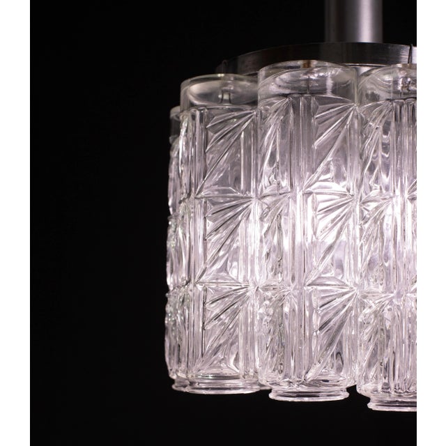 Transparent Midcentury 10 Tronchi Murano Pendant, 1960s For Sale - Image 8 of 12