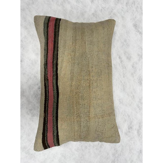 Turkish Hemp Pillow Cushion Natural Beige Brown Blush Pink Green Pillow Cushion Cover 16" x 24" For Sale - Image 4 of 4