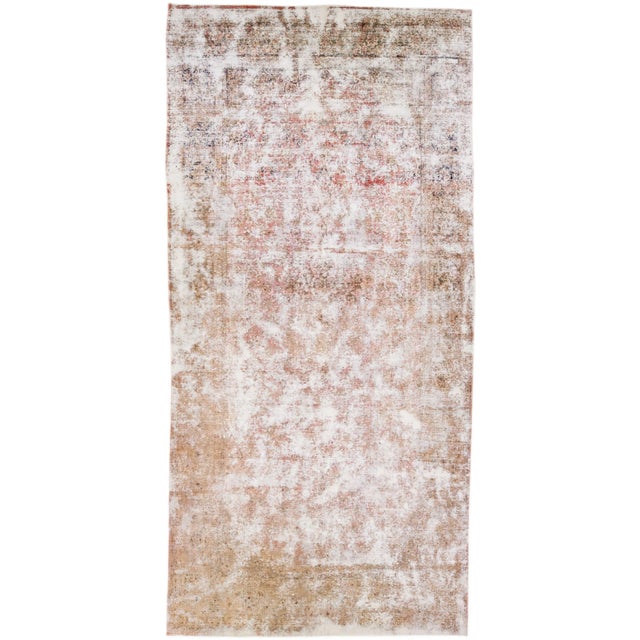 20th Century Antique Tabriz Handmade Distressed Motif Rust Wool Rug For Sale - Image 9 of 9