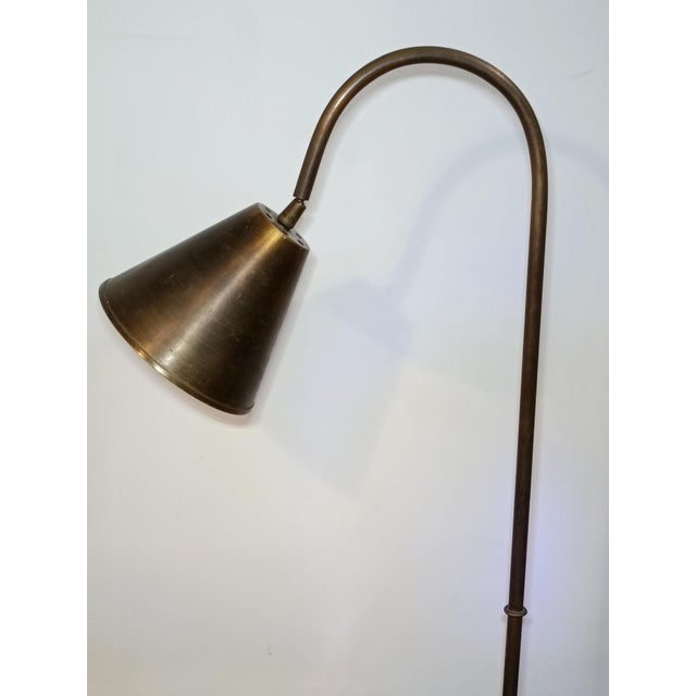 Brass Floor Lamp by Jacques Adnet for Valenti, 1960s For Sale - Image 3 of 11