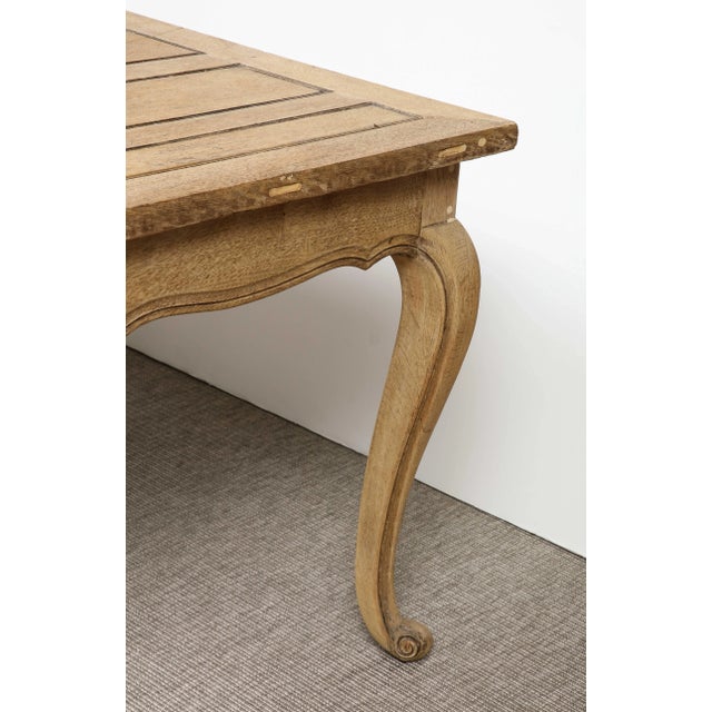 A Bleached Oak Louis XV Style Dining Table For Sale In New York - Image 6 of 6