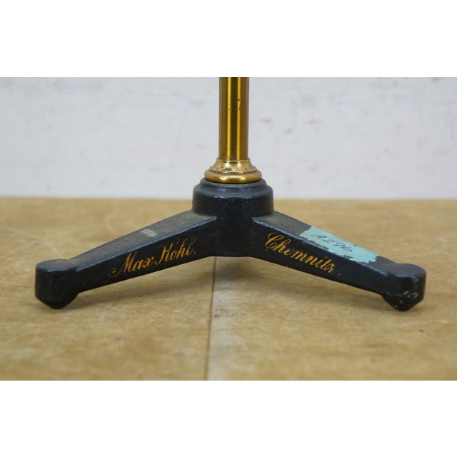 Antique Max Kohl Chemnitz Germany Brass Iron Optical Polariscope Scope 15" For Sale - Image 10 of 17