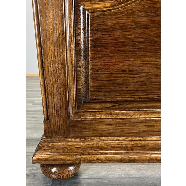 Vintage French Style King Size Bed Frame in Oak For Sale - Image 5 of 13