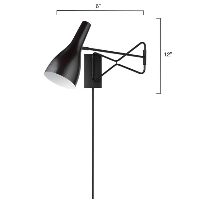 Transitional Jamie Young Lenz Swing Arm Wall Sconce in Oil Rubbed Bronze For Sale - Image 3 of 8