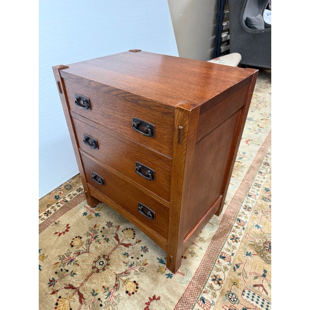 Stickley Mission Collection Three Drawer Nightstands, Pair For Sale - Image 9 of 12