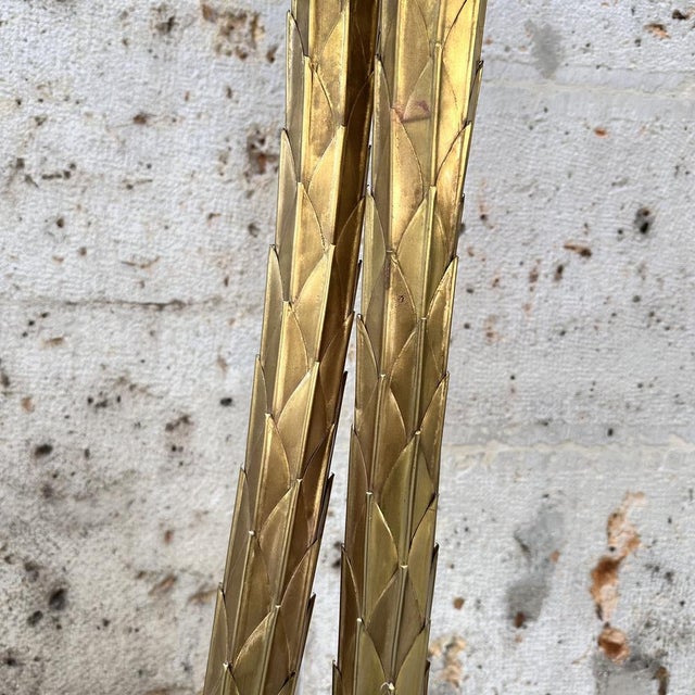 Palm Trees Floor Lamp in Gilt Brass by Christian Techoueyres for Maison Jansen, France, 1970s For Sale - Image 17 of 18