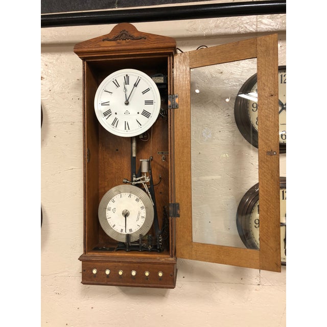 Vintage Schoolhouse Master & Slave Clock System by Landis Chairish