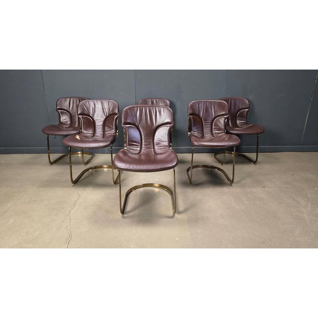 Vintage Dining Chairs in Leather from Cidue, 1970s, Set of 6 For Sale - Image 12 of 14