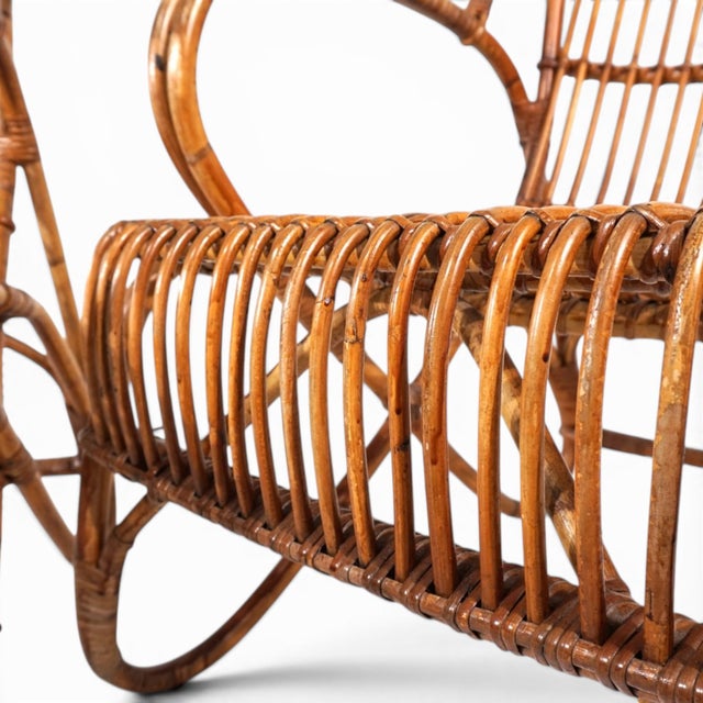 Vintage French Rattan Bamboo Lounge Chairs, 1960, Set of 2 For Sale - Image 6 of 18