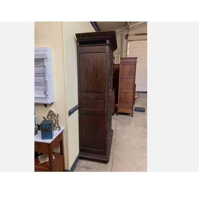 Antique Breton Wardrobe with Linen Compartment For Sale - Image 9 of 10