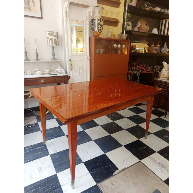 Mid-Century Coffee Table with Compass Legs, 1950s For Sale - Image 4 of 14