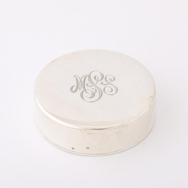 Art Deco Art Deco Minimal Sterling Silver Pill Box For Sale - Image 3 of 14