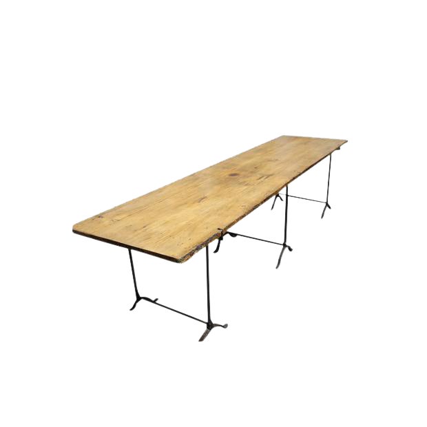Extra Long Beech Farmhouse Dining Table With Iron Base Chairish