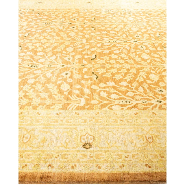 Solo Rugs Eclectic, One-of-a-Kind Hand-Knotted Area Rug in Yellow, 9' 2" x 11' 8" For Sale - Image 4 of 8