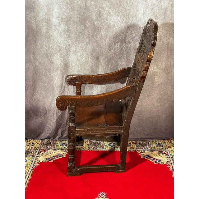 17th Century Charles II Oak Wainscot Chair For Sale In Washington DC - Image 6 of 6