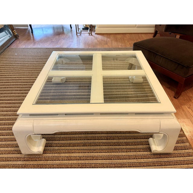 Mid 20th Century Chinoiserie Style White Lacquer Coffee Table For Sale - Image 10 of 10