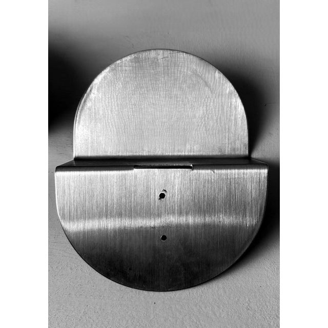 1970s Space Age Vintage Set of Three Italian Stainless Steel Wall Hooks For Sale - Image 10 of 12