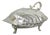 Vintage Regency Style Silver Plated Clam Shell Hinged Warmer With Floral Handle For Sale