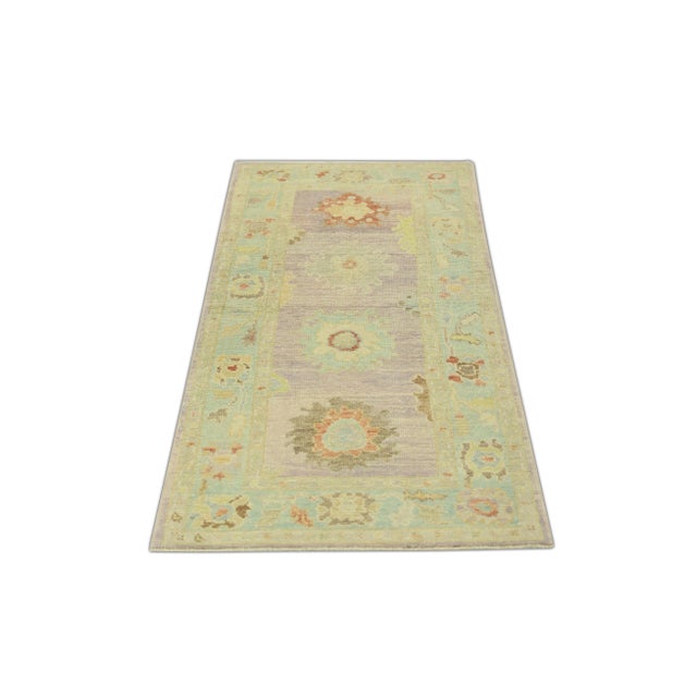 Early 21st Century Modern Turkish Oushak Rug 3'2" x 6'8" For Sale - Image 5 of 5