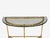 Brass LaBarge, German Modern, Demilune Console Table, Brass, Glass, Germany, 1970s For Sale - Image 8 of 14