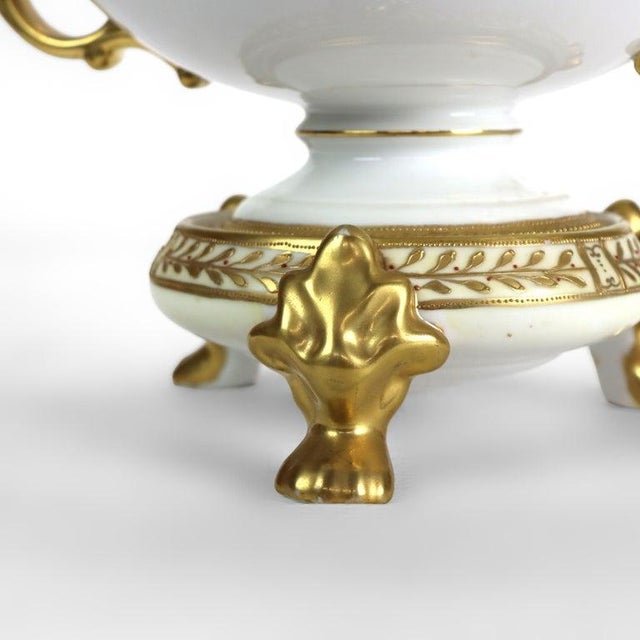 Antique Nippon Hand Painted, Enameled & Gilt Porcelain Centerpiece Bowl C1890 For Sale - Image 4 of 11