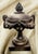 Wood Vintage Neoclassical Antiqued Gold Classic Urn Shaped Bookends- A Pair For Sale - Image 7 of 9