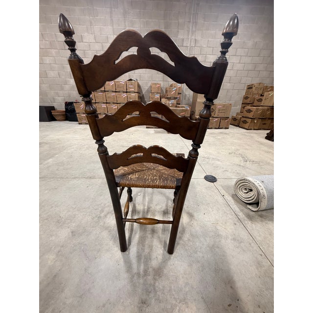 Boho Chic 1940s Wood Ladder Back Chair For Sale - Image 3 of 4