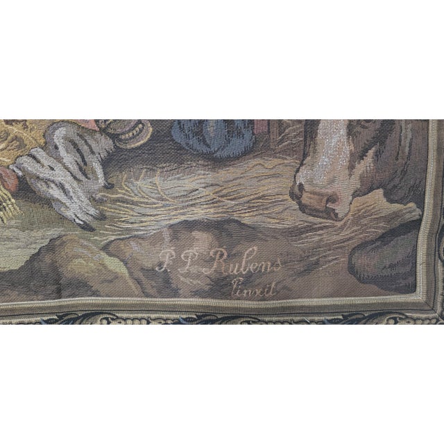 French Signed Tapestry, 1920s For Sale - Image 4 of 10