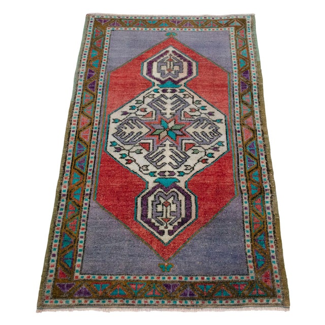 1970s Hand Made Mat Small Turkish Rug Kitchen Decor - 1′9″ × 3′ For Sale - Image 4 of 13