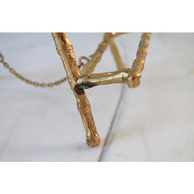 Vintage Faux Bamboo Brass Tabletop Display Easel For Sale - Image 4 of 10