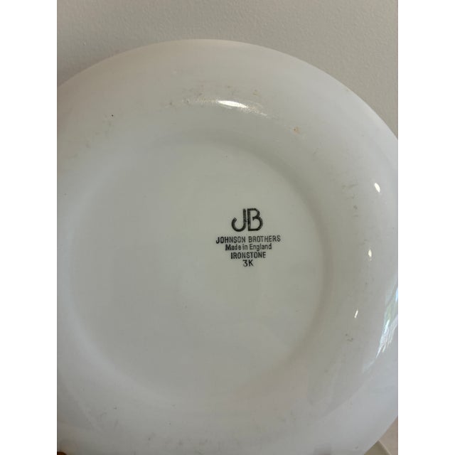 Vintage Johnson Brothers Tivoli Plates, Set of 3, White Ironstone, England For Sale - Image 11 of 11