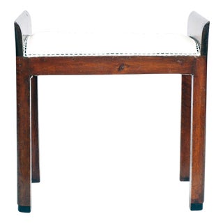 French Art Deco Stool in Walnut attributed to Dominique, Andre Domin and Marcel Genevriere, 1925 For Sale