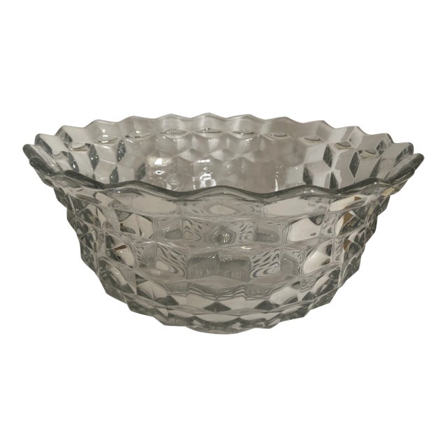 Mid 20th Century Fostoria American Line Stem 2056 Pressed Glass Bowl For Sale