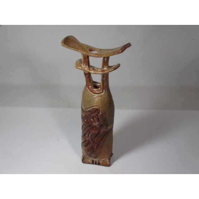 Contemporary 1990s Asian Inspired Studio Pottery Vase For Sale - Image 3 of 9