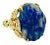 Marble Lapis Cabochon 14k Yellow Gold Ring For Sale