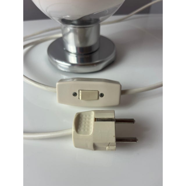 Table Lamp in White Orange Glass Chrome from Doria For Sale - Image 5 of 11