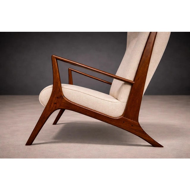 Armchair in Hardwood and Bouclé by John Graz, 1950s For Sale In New York - Image 6 of 10